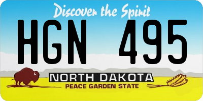 ND license plate HGN495