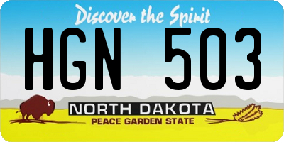 ND license plate HGN503