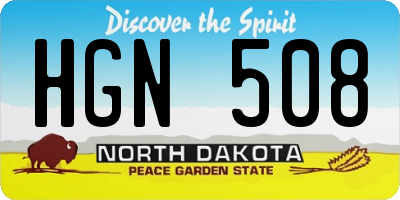 ND license plate HGN508
