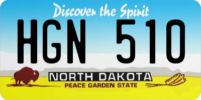 ND license plate HGN510