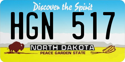 ND license plate HGN517