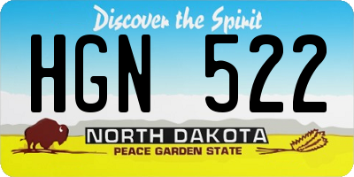 ND license plate HGN522