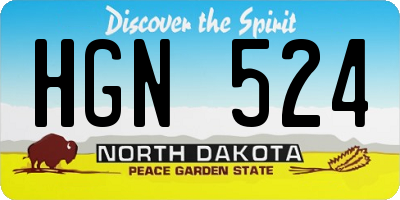 ND license plate HGN524