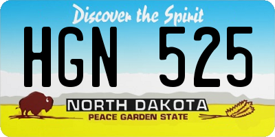 ND license plate HGN525