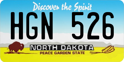 ND license plate HGN526