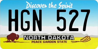 ND license plate HGN527