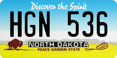 ND license plate HGN536