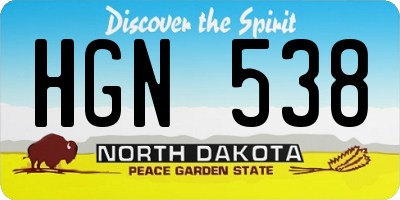 ND license plate HGN538