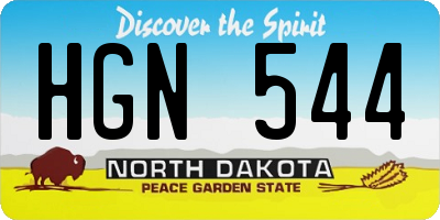 ND license plate HGN544