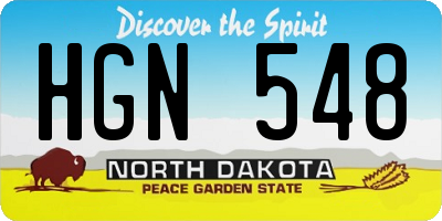 ND license plate HGN548