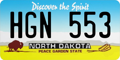 ND license plate HGN553
