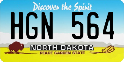 ND license plate HGN564