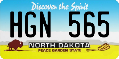 ND license plate HGN565
