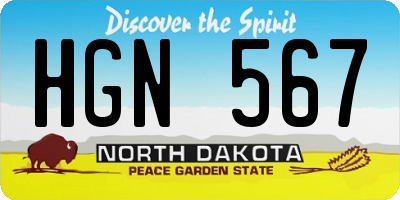 ND license plate HGN567