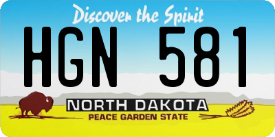 ND license plate HGN581