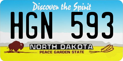 ND license plate HGN593