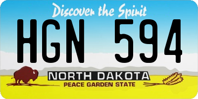 ND license plate HGN594