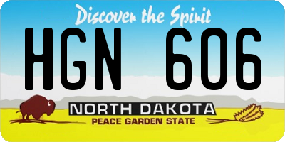 ND license plate HGN606