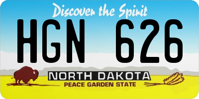 ND license plate HGN626