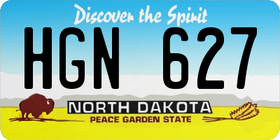 ND license plate HGN627