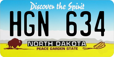 ND license plate HGN634
