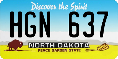 ND license plate HGN637
