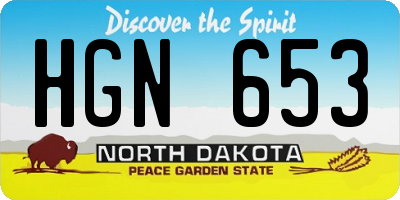 ND license plate HGN653
