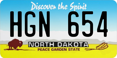 ND license plate HGN654