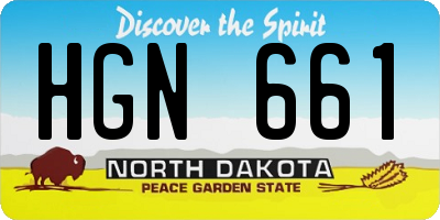 ND license plate HGN661