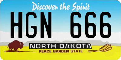 ND license plate HGN666