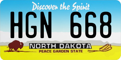 ND license plate HGN668