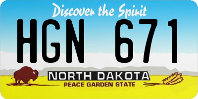 ND license plate HGN671