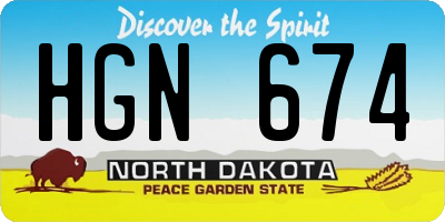 ND license plate HGN674