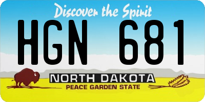 ND license plate HGN681