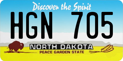 ND license plate HGN705