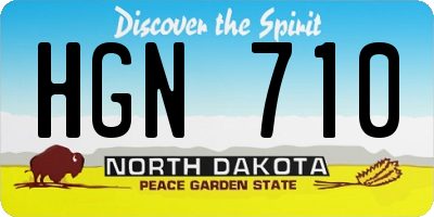 ND license plate HGN710