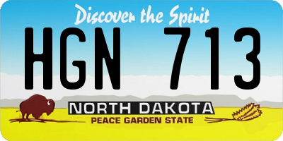 ND license plate HGN713
