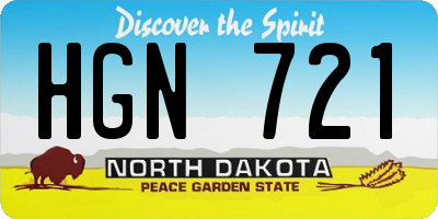 ND license plate HGN721