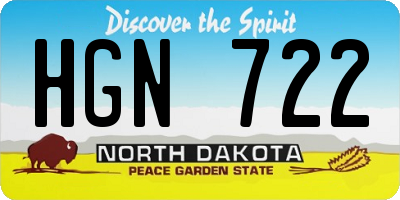 ND license plate HGN722