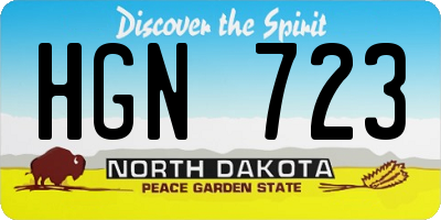 ND license plate HGN723