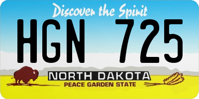 ND license plate HGN725