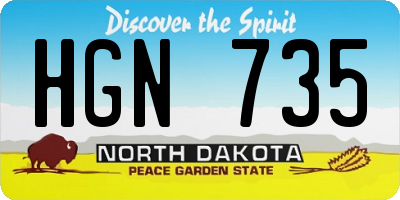 ND license plate HGN735