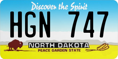ND license plate HGN747