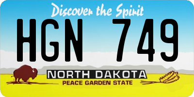 ND license plate HGN749