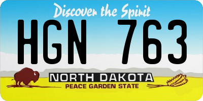 ND license plate HGN763