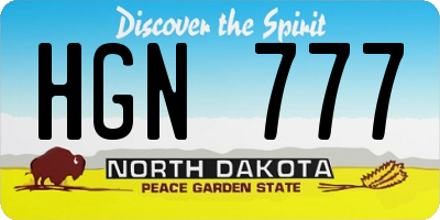 ND license plate HGN777