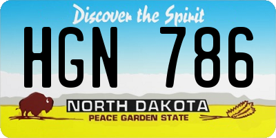 ND license plate HGN786