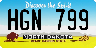 ND license plate HGN799
