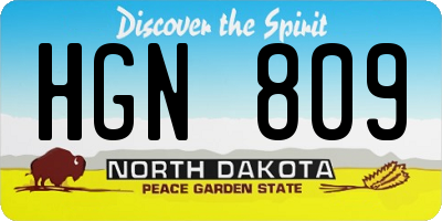 ND license plate HGN809