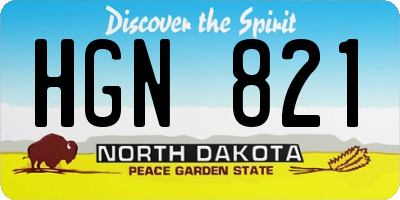ND license plate HGN821